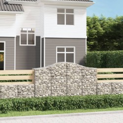 vidaXL Cestas gaviones 13 uds forma de arco hierro 200x50x120/140 cm