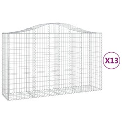 vidaXL Cestas gaviones 13 uds forma de arco hierro 200x50x120/140 cm