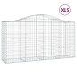 vidaXL Cestas de gaviones 15 uds forma de arco hierro 200x50x100/120cm vidaXL Cestas de gaviones 15 uds forma de arco hierro 200x50x100/120cm
