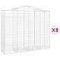 vidaXL Cestas de gaviones 8 uds forma de arco hierro 200x50x160/180 cm