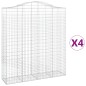 vidaXL Cestas de gaviones 4 uds forma de arco hierro 200x50x220/240 cm vidaXL Cestas de gaviones 4 uds forma de arco hierro 200x50x220/240 cm