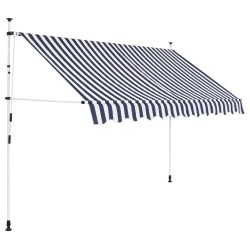 vidaXL Toldo manual retráctil azul y blanco a rayas 250 cm
