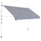 vidaXL Toldo manual retráctil azul y blanco a rayas 250 cm vidaXL Toldo manual retráctil azul y blanco a rayas 250 cm