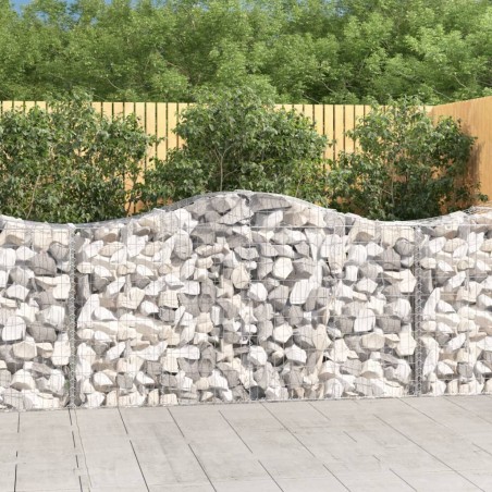 vidaXL Cestas de gaviones 40 uds forma de arco hierro 200x50x100/120cm