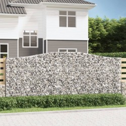 vidaXL Cestas gaviones 4 uds forma de arco hierro 400x30x160/180 cm