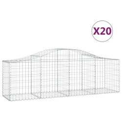 vidaXL Cestas de gaviones 20 uds forma de arco hierro 200x50x60/80 cm
