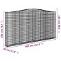 vidaXL Cestas de gaviones 3 uds forma de arco hierro 400x30x200/220 cm