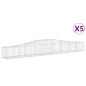 vidaXL Cestas de gaviones 5 uds forma de arco hierro 400x50x40/60 cm vidaXL Cestas de gaviones 5 uds forma de arco hierro 400x50x40/60 cm