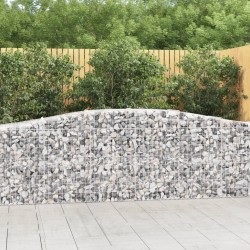 vidaXL Cestas de gaviones 2 uds forma de arco hierro 400x50x80/100 cm