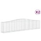 vidaXL Cestas de gaviones 2 uds forma de arco hierro 400x50x80/100 cm vidaXL Cestas de gaviones 2 uds forma de arco hierro 400x50x80/100 cm