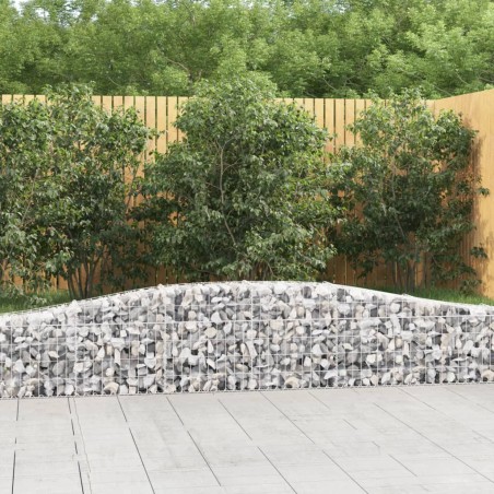 vidaXL Cestas de gaviones 9 uds forma de arco hierro 400x30x40/60 cm