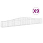 vidaXL Cestas de gaviones 9 uds forma de arco hierro 400x30x40/60 cm vidaXL Cestas de gaviones 9 uds forma de arco hierro 400x30x40/60 cm