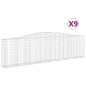 vidaXL Cestas de gaviones 9 uds forma de arco hierro 400x30x100/120 cm vidaXL Cestas de gaviones 9 uds forma de arco hierro 400x30x100/120 cm