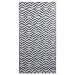 vidaXL Alfombra de exterior PP blanco y negro 190x290 cm