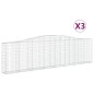 vidaXL Cestas de gaviones 3 uds forma de arco hierro 400x30x100/120 cm vidaXL Cestas de gaviones 3 uds forma de arco hierro 400x30x100/120 cm