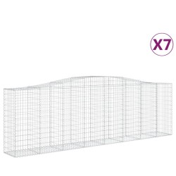 vidaXL Cestas de gaviones 7 uds forma de arco hierro 400x50x120/140 cm