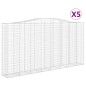 vidaXL Cestas de gaviones 5 uds forma de arco hierro 400x50x200/220 cm