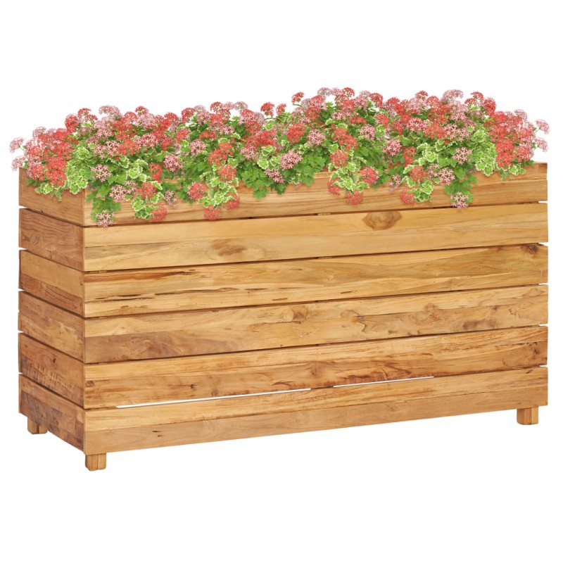vidaXL Jardinera madera maciza de teca y acero 100x40x55 cm vidaXL Jardinera madera maciza de teca y acero 100x40x55 cm