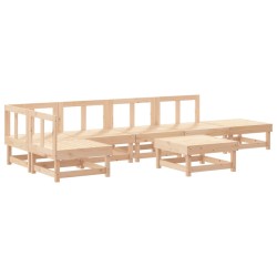vidaXL Juego de muebles de jardín 7 piezas madera maciza de pino