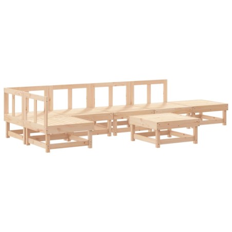 vidaXL Juego de muebles de jardín 7 piezas madera maciza de pino