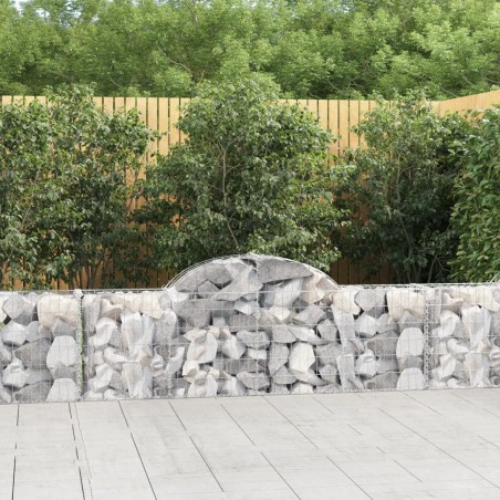 vidaXL Cestas de gaviones 6 uds forma de arco hierro 200x30x60/80 cm