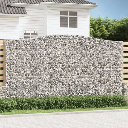 vidaXL Cestas de gaviones 7 uds forma de arco hierro 400x50x220/240 cm