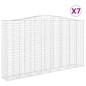 vidaXL Cestas de gaviones 7 uds forma de arco hierro 400x50x220/240 cm