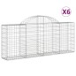 vidaXL Cestas de gaviones 6 uds forma de arco hierro 200x30x80/100 cm vidaXL Cestas de gaviones 6 uds forma de arco hierro 200x30x80/100 cm