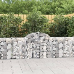 vidaXL Cestas de gaviones 15 uds forma de arco hierro 200x30x80/100 cm
