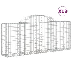 vidaXL Cestas de gaviones 13 uds forma de arco hierro 200x30x80/100 cm