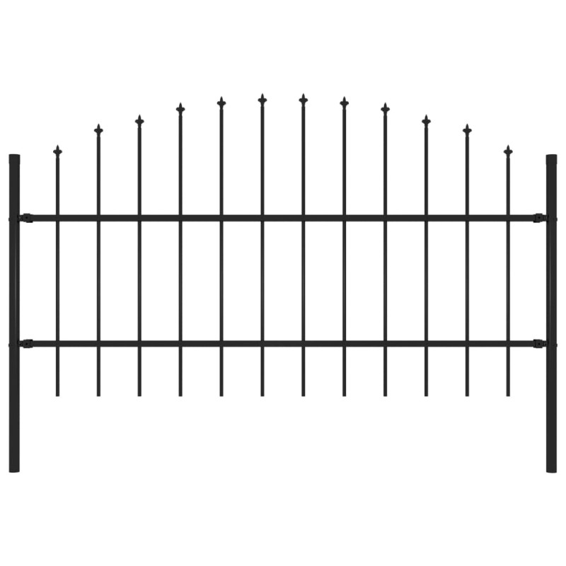 vidaXL Valla de jardín con puntas acero negro (0,75-1)x1,7 m vidaXL Valla de jardín con puntas acero negro (0,75-1)x1,7 m