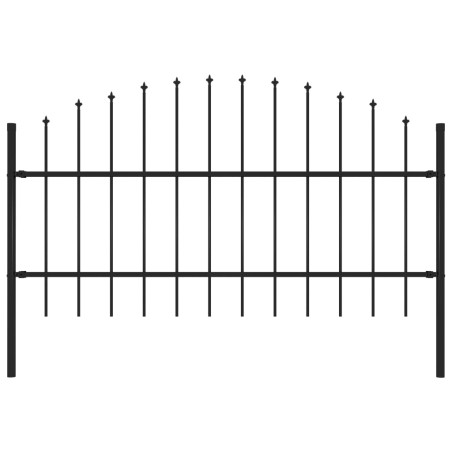 vidaXL Valla de jardín con puntas acero negro (0,75-1)x1,7 m