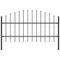 vidaXL Valla de jardín con puntas acero negro (0,75-1)x1,7 m vidaXL Valla de jardín con puntas acero negro (0,75-1)x1,7 m