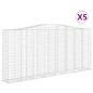 vidaXL Cestas de gaviones 5 uds forma de arco hierro 400x50x180/200 cm
