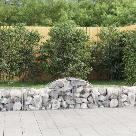 vidaXL Cestas de gaviones 18 uds forma de arco hierro 200x50x40/60 cm