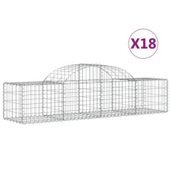 vidaXL Cestas de gaviones 18 uds forma de arco hierro 200x50x40/60 cm