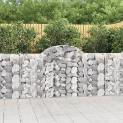 vidaXL Cestas gaviones 15 uds forma de arco hierro 200x30x100/120 cm