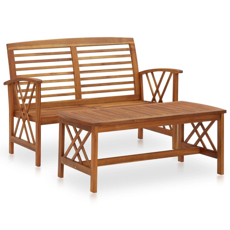 vidaXL Juego de muebles de jardín 2 piezas madera maciza de acacia vidaXL Juego de muebles de jardín 2 piezas madera maciza de acacia