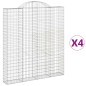 vidaXL Cestas de gaviones 4 uds forma de arco hierro 200x30x220/240 cm vidaXL Cestas de gaviones 4 uds forma de arco hierro 200x30x220/240 cm