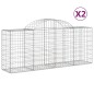 vidaXL Cestas de gaviones 2 uds forma de arco hierro 200x50x80/100 cm vidaXL Cestas de gaviones 2 uds forma de arco hierro 200x50x80/100 cm