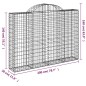 vidaXL Cestas gaviones 4 uds forma de arco hierro 200x30x140/160 cm