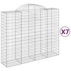 vidaXL Cestas de gaviones 7 uds forma de arco hierro 200x50x160/180 cm