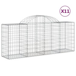vidaXL Cestas de gaviones 11 uds forma de arco hierro 200x50x80/100 cm
