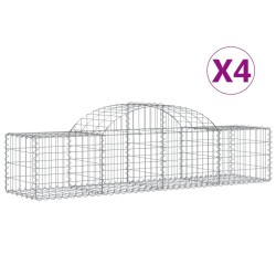 vidaXL Cestas de gaviones 4 uds forma de arco hierro 200x50x40/60 cm