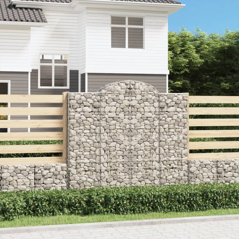 vidaXL Cestas de gaviones 5 uds forma de arco hierro 200x50x180/200 cm vidaXL Cestas de gaviones 5 uds forma de arco hierro 200x50x180/200 cm