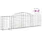 vidaXL Cestas de gaviones 17 uds forma de arco hierro 300x30x80/100 cm