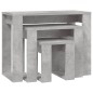 vidaXL Mesas apilables 3 piezas madera contrachapada gris hormigón vidaXL Mesas apilables 3 piezas madera contrachapada gris hormigón