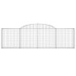 vidaXL Cestas de gaviones 17 uds forma de arco hierro 300x30x80/100 cm