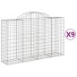 vidaXL Cestas de gaviones 9 uds forma de arco hierro 200x50x120/140 cm vidaXL Cestas de gaviones 9 uds forma de arco hierro 200x50x120/140 cm