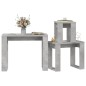vidaXL Mesas apilables 3 piezas madera contrachapada gris hormigón vidaXL Mesas apilables 3 piezas madera contrachapada gris hormigón